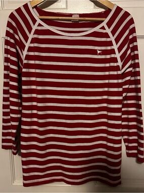 The Black Dog Red and White Striped Top